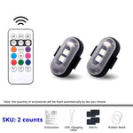 RGB LED Strobe Light – Wireless Remote, Rechargeable Footwell & Exterior Light for additional angle