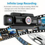4-Channel Full-View Dash Cam | 2K Front & 1080P Rear, Inside, Side Recording additional angle