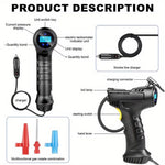 120W Automatic Cordless Car Tyre Inflator Portable Handheld LCD Digital Air Compressor Pump Tire Inflator Equipment