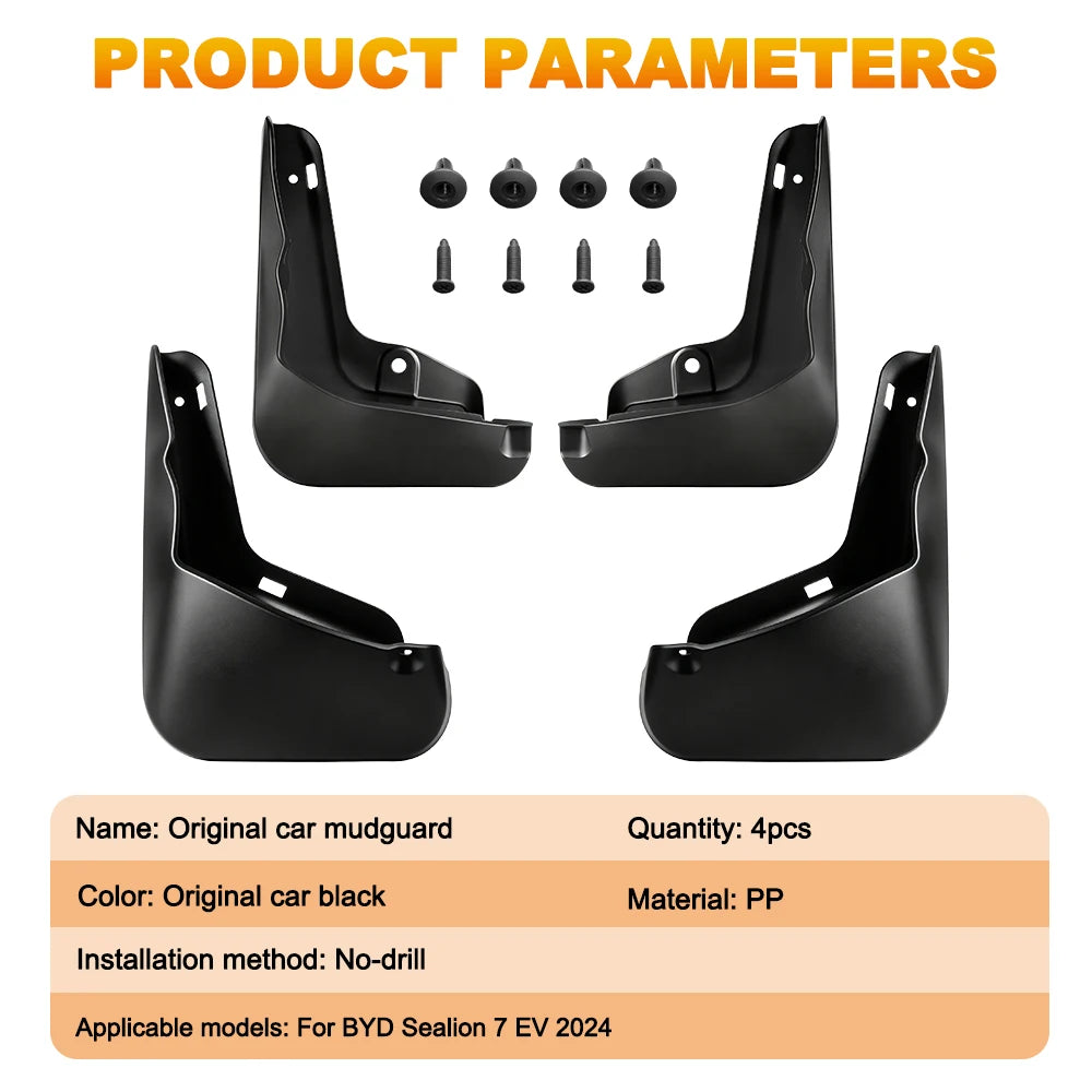 For Byd Sealion 7 EV 2024 2025 4PCS Mud Flaps Mudflap Front Rear Fender Anti-splash M alternate view