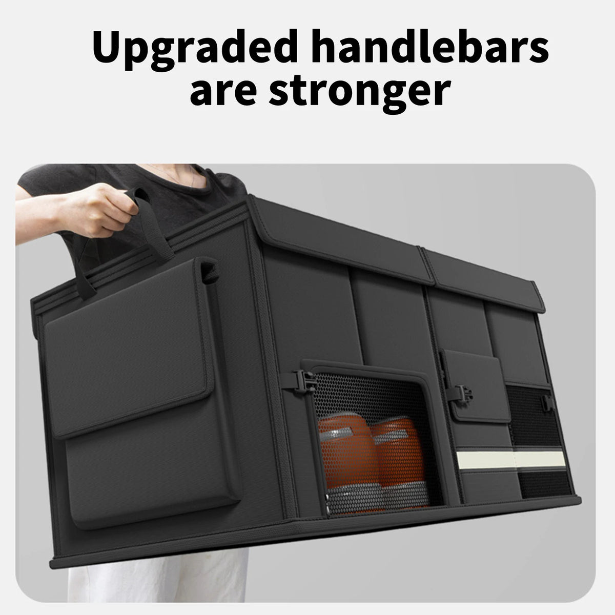 60L Foldable Car Trunk Storage Box Waterproof OxfordCloth Large-Capacity Car Organizer close-up view