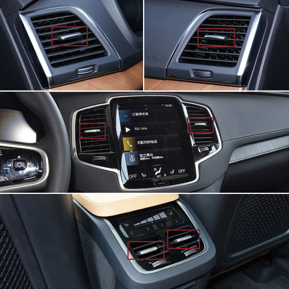 Car Front Rear AC Conditioning Air Vent Grille Outlet Tab Slider Clips Repair Kit For Volvo XC90 2016-2024