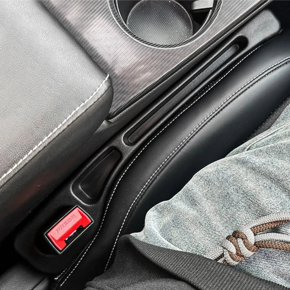 2Pcs Car Seat Gap Filler Seat Crevice Storage Box Bag Between Seats Console Organizer close-up view