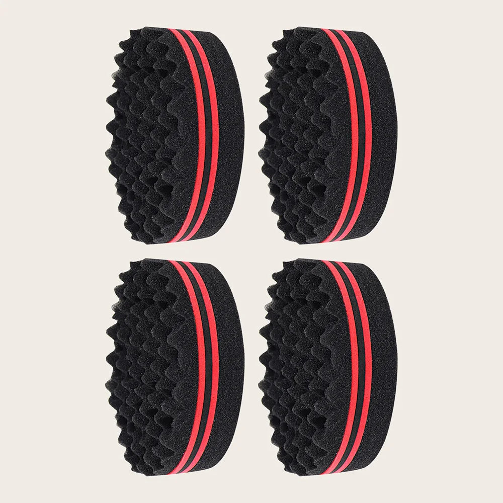 Oval Double-Sided Magic Twisted Hairbrush Sponge Brush For Natural Afro Coil Wave Drea close-up view