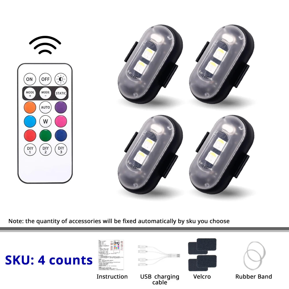 RGB LED Strobe Light – Wireless Remote, Rechargeable Footwell & Exterior Light for Ca lifestyle view
