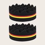 Oval Double-Sided Magic Twisted Hairbrush Sponge Brush For Natural Afro Coil Wave Drea close-up view