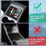 4PCS Center Console Organizer Storage Accessories Compatible with Tesla Model 3 2017-2023 & Model Y 2021-2024, Front Center Console Tray, Rear Console Storage Box, Armrest Hidden Cubby Drawer, Cup Holder Insert, Flocked Inter