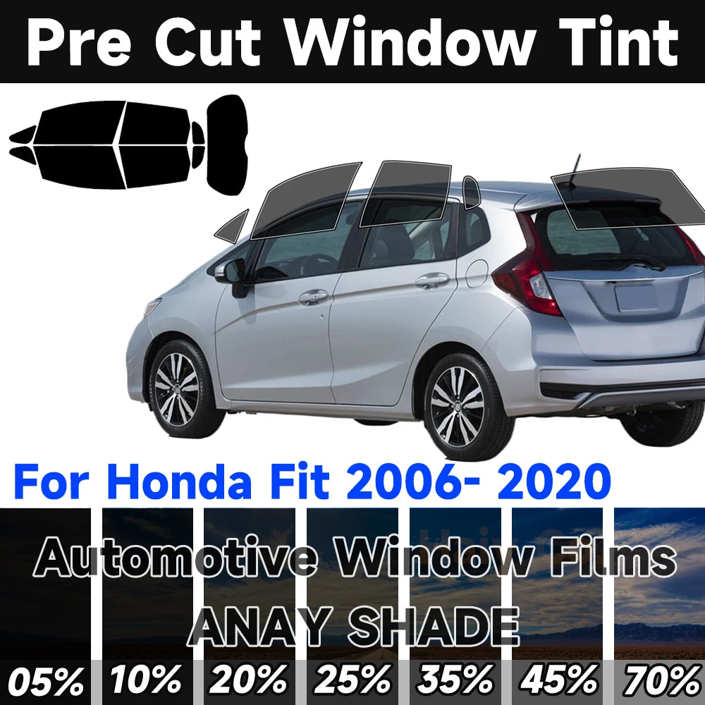 Precut Window Tint Car for Honda Fit 2006-2020 Any Year Auto Sun Uv Blocking Heat 2Ply Window Protec