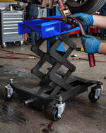 Transmission Jack with Safety Straps, Low Profile Lift 450 LBS Cap. | 7"- 23" Adjustable Height Tran