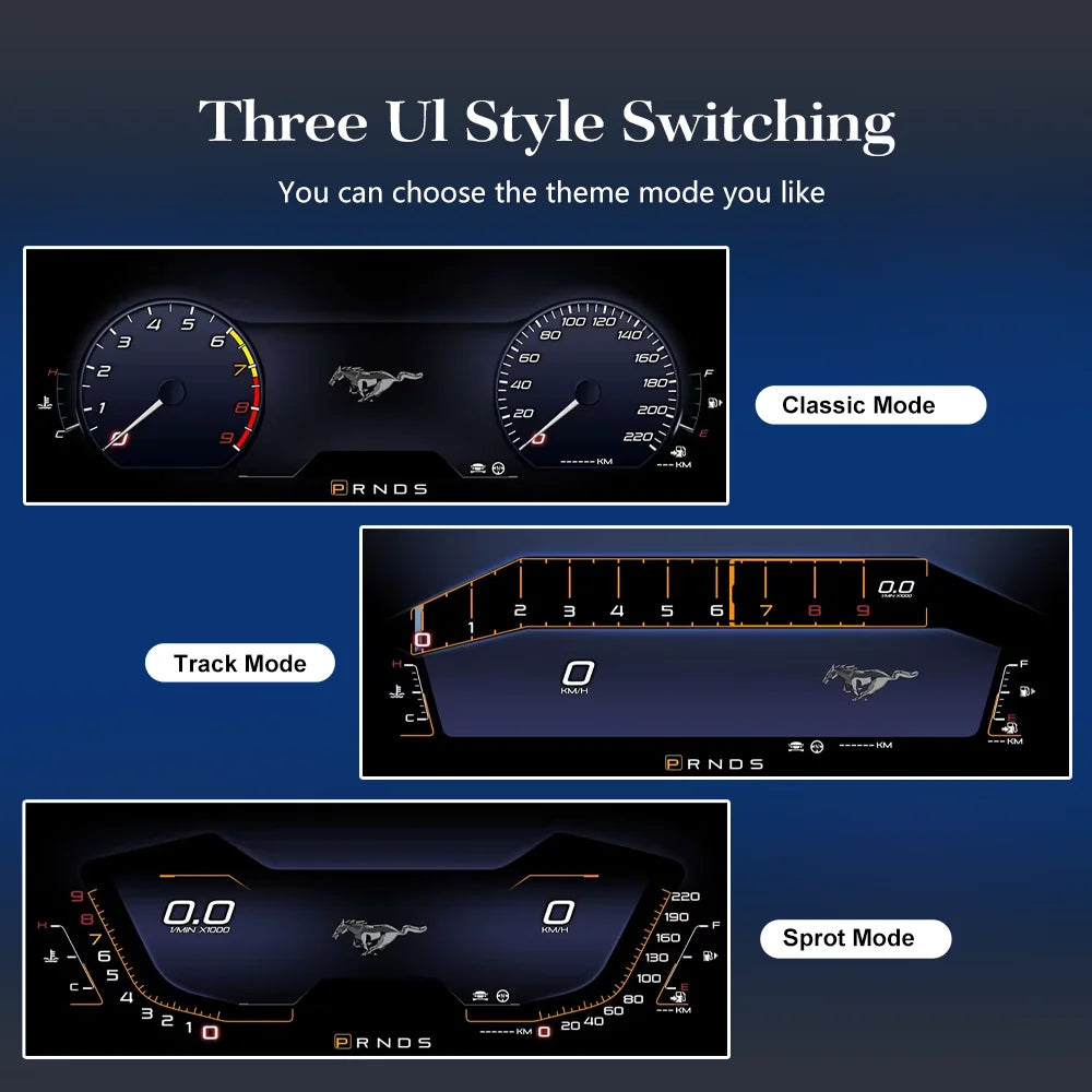 12.3 Inch Digital Instrument Cluster for Ford Mustang 2015-2021 | Wireless Apple Carplay detail view