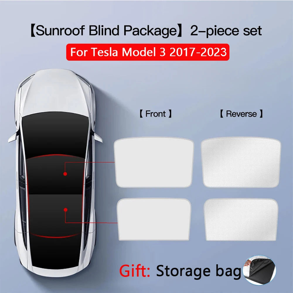 2PCS Tesla Model 3 Y 3 Highland Y Juniper Ice Cloth Sunshade | Glass Roof Sunroof S additional angle
