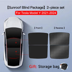 2PCS Tesla Model 3 Y 3 Highland Y Juniper Ice Cloth Sunshade | Glass Roof Sunroof Skyl close-up view