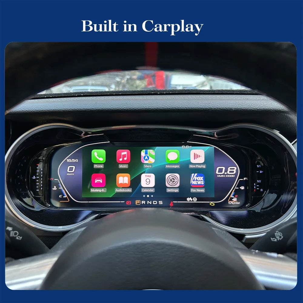 12.3 Inch Digital Instrument Cluster for Ford Mustang 2015-2021 | Wireless Apple Ca additional angle