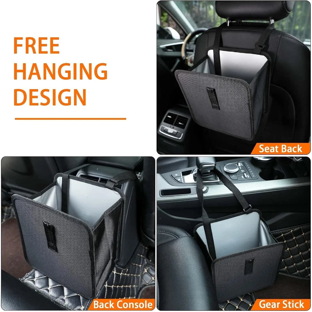 Foldable Car Trash Can, Hanging Waterproof Leakproof Trash Can Storage Bag for Car wit close-up view