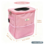 Hanging Collapsible Car Trash Can with Lid & Storage Pockets, Portable Multipurpose Garb detail view