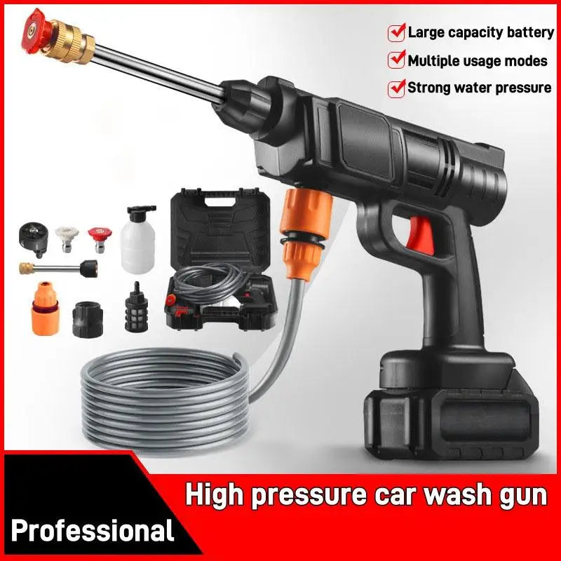 Portable Cordless High Pressure Washer Gun | Multiple Nozzles for Auto Detailing