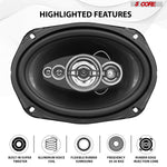 5Core 6x9 Car Speaker 800W Pair 4Ohm 4 Way Coaxial Speaker Audio w Super Tweeter Universal Fit