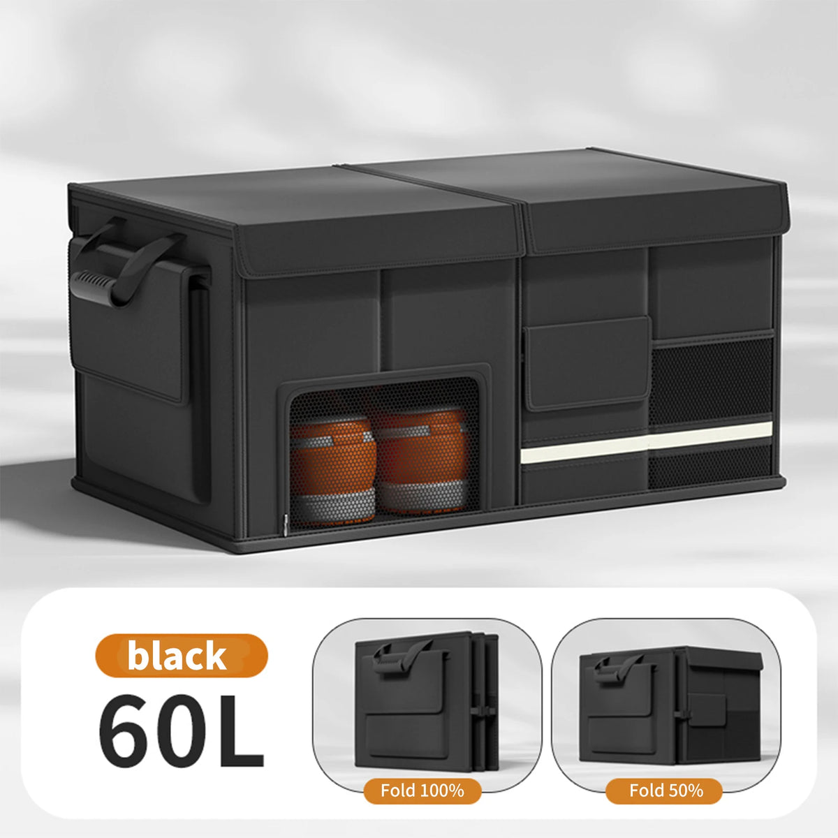 60L Foldable Car Trunk Storage Box Waterproof OxfordCloth Large-Capacity Car Organi additional angle