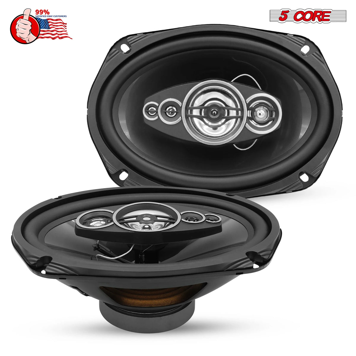 5Core 6x9 Car Speaker 800W Pair 4Ohm 4 Way Coaxial Speaker Audio w Super Tweeter Universal Fit