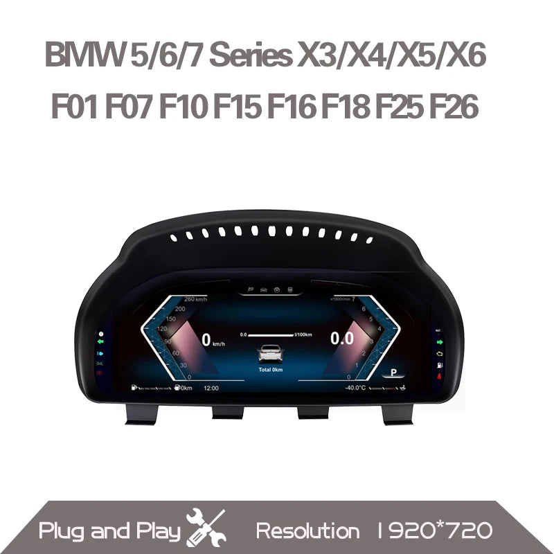 12.3 Inch Digital Dashboard Speedometer for BMW 5 6 7 Series X3 X4 X5 X6 | LCD Cluste alternate view