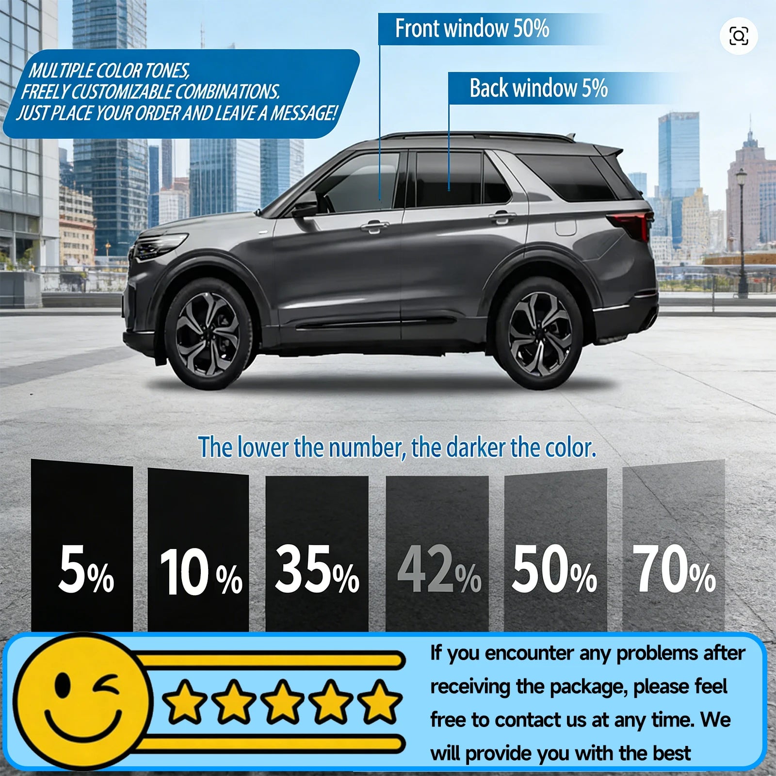 Precut Window Tint for Mazda 5 2006-2017 | Heat & Glare Blocking UV Protection Film additional angle