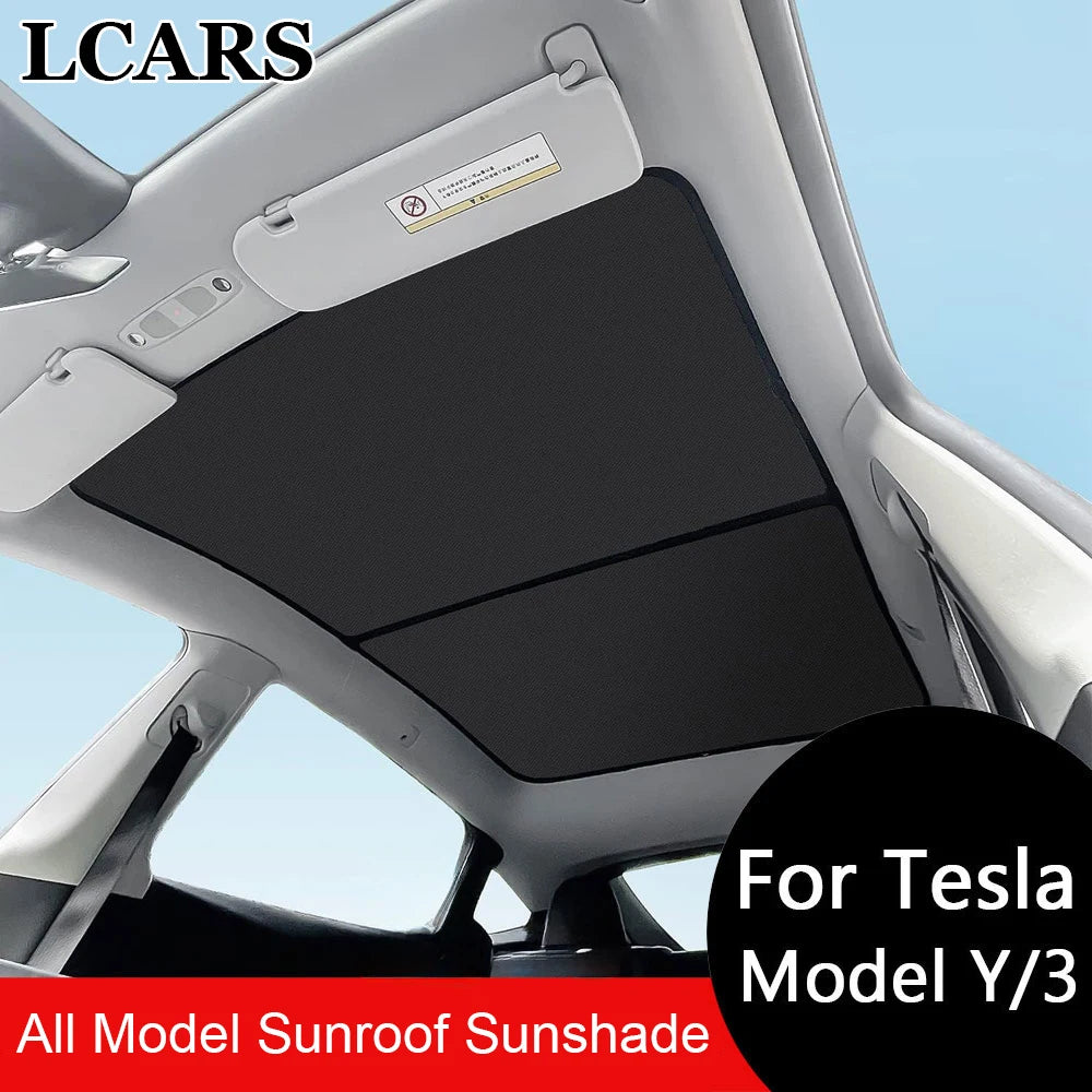 2PCS Tesla Model 3 Y 3 Highland Y Juniper Ice Cloth Sunshade | Glass Roof Sunroof Skylight Shade