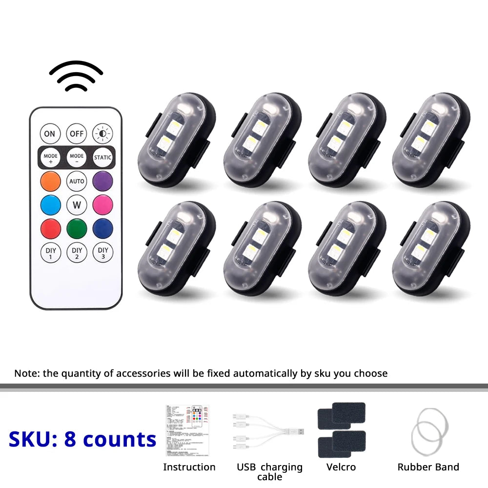 RGB LED Strobe Light – Wireless Remote, Rechargeable Footwell & Exterior Light for Ca alternate view