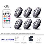 RGB LED Strobe Light – Wireless Remote, Rechargeable Footwell & Exterior Light for Car close-up view