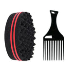 Oval Double-Sided Magic Twisted Hairbrush Sponge Brush For Natural Afro Coil Wave Dre alternate view
