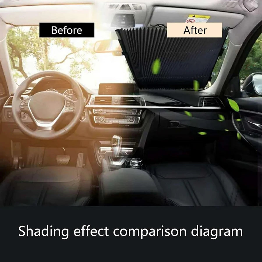 Car Window Sun Shade Retractable Windshield Protector | UV Blocking Auto Sun Visor alternate view
