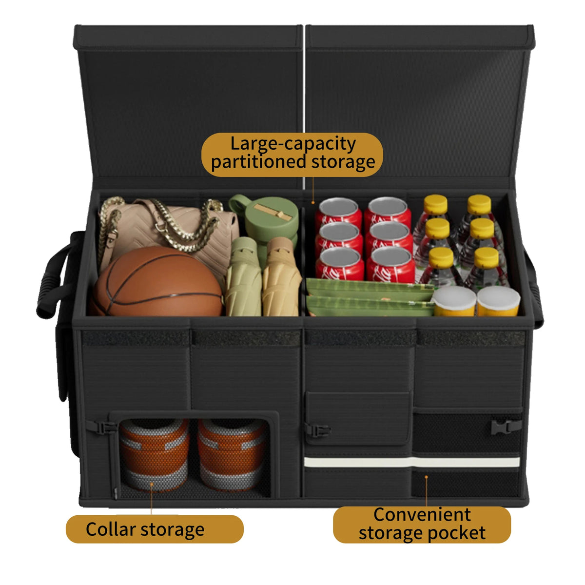 60L Foldable Car Trunk Storage Box Waterproof OxfordCloth Large-Capacity Car Organize alternate view