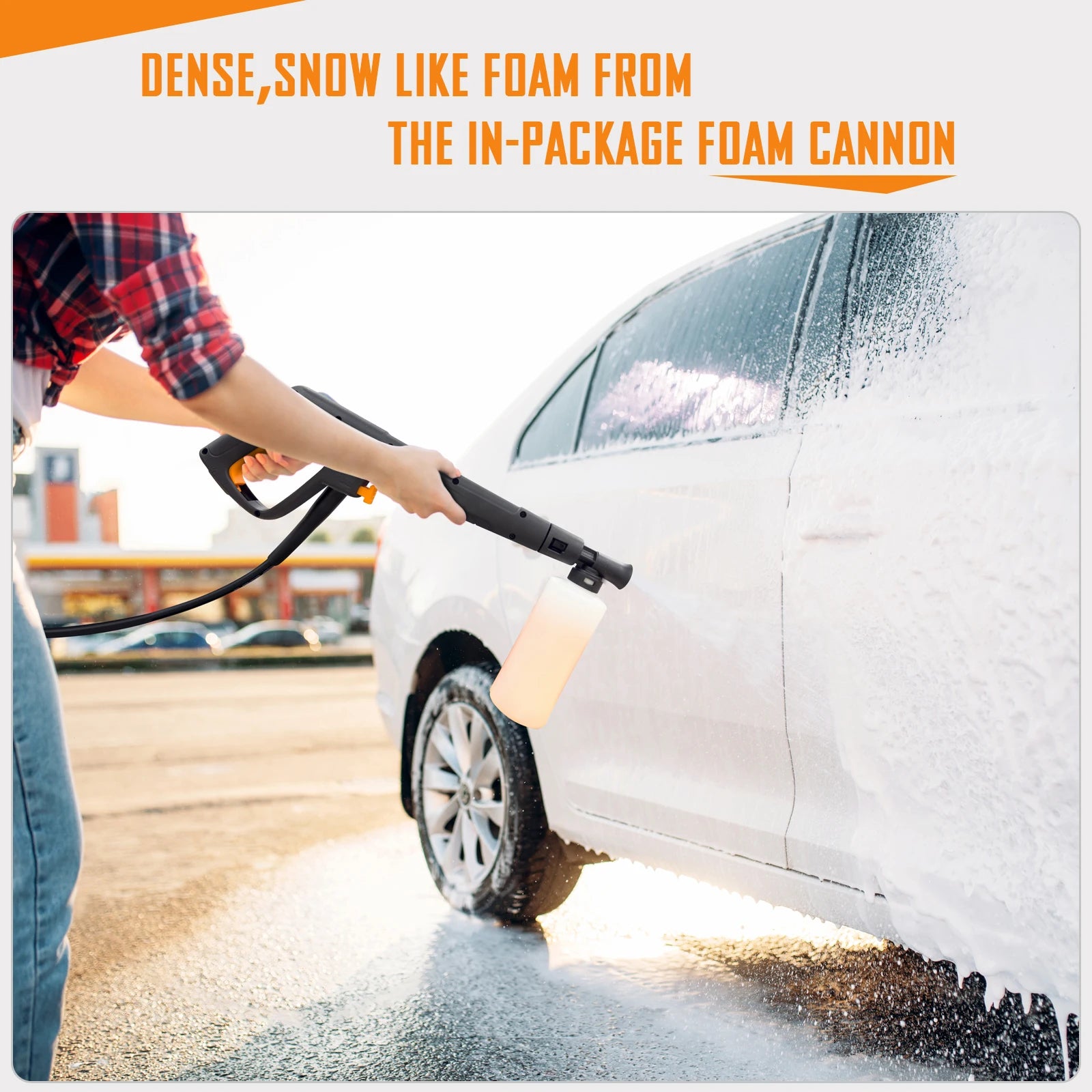 Electric Pressure Washer Car Washer 4200PSI 2.8GPM Power Washer with 20FT Hose, 4 Nozzles & Foam Cannon For Car, Home, Driveway, Yard, Outdoor, Gutter, Pool, Brick Cleaning