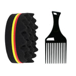Oval Double-Sided Magic Twisted Hairbrush Sponge Brush For Natural Afro Coil Wave Dre alternate view