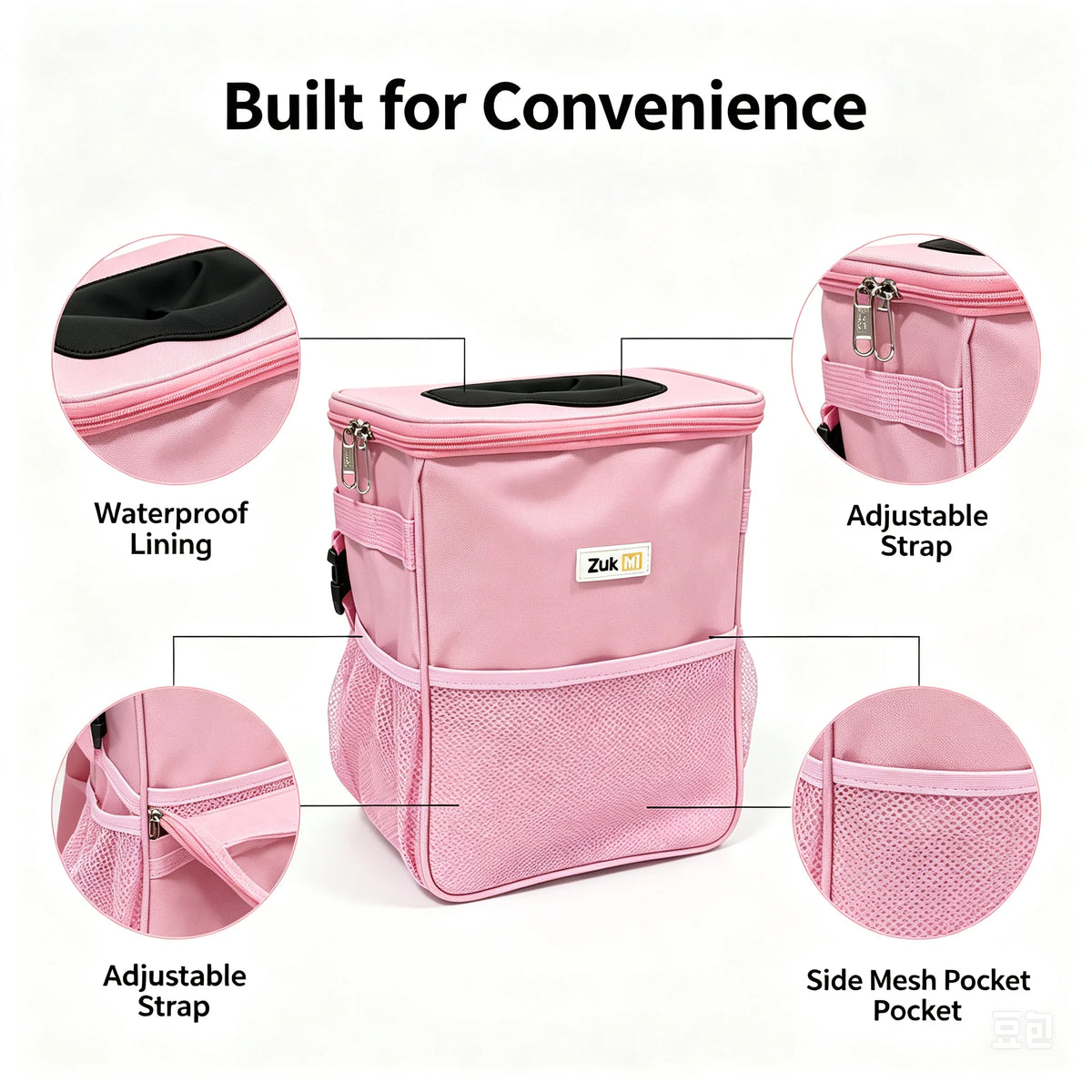 Hanging Collapsible Car Trash Can with Lid & Storage Pockets, Portable Multipurpose G lifestyle view