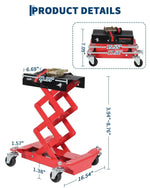 Transmission Jack with Safety Straps, Low Profile Lift 450 LBS Cap. | 7"- 23" Adjustab close-up view