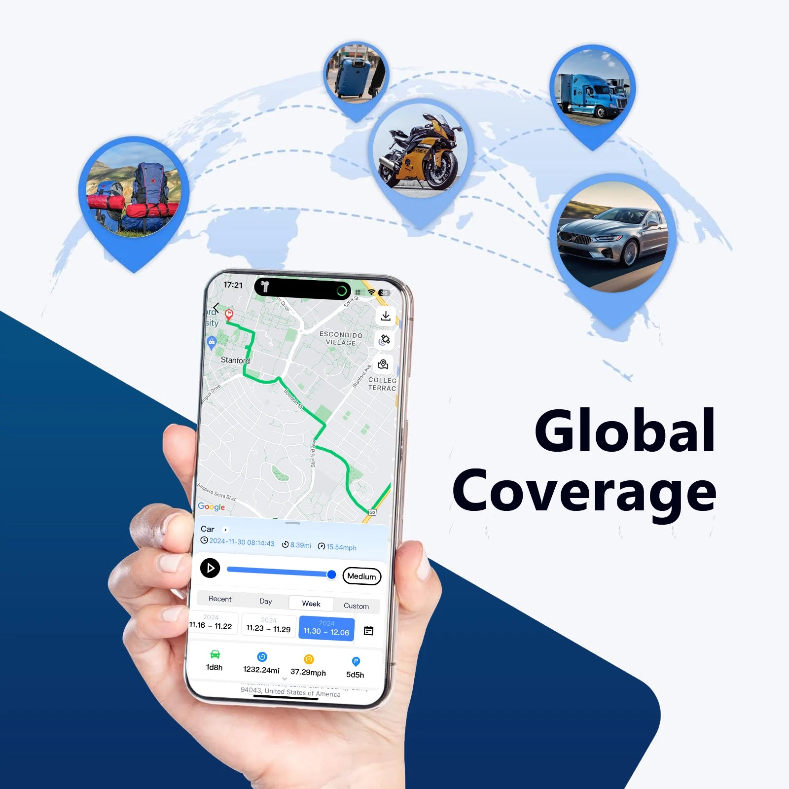 4G LTE GPS Tracker for Car | Magnetic Hidden Vehicle Locator with Real-Time Global Tr alternate view