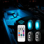 RGB LED Strobe Light – Wireless Remote, Rechargeable Footwell & Exterior Light for Car, SUV, Motorcy