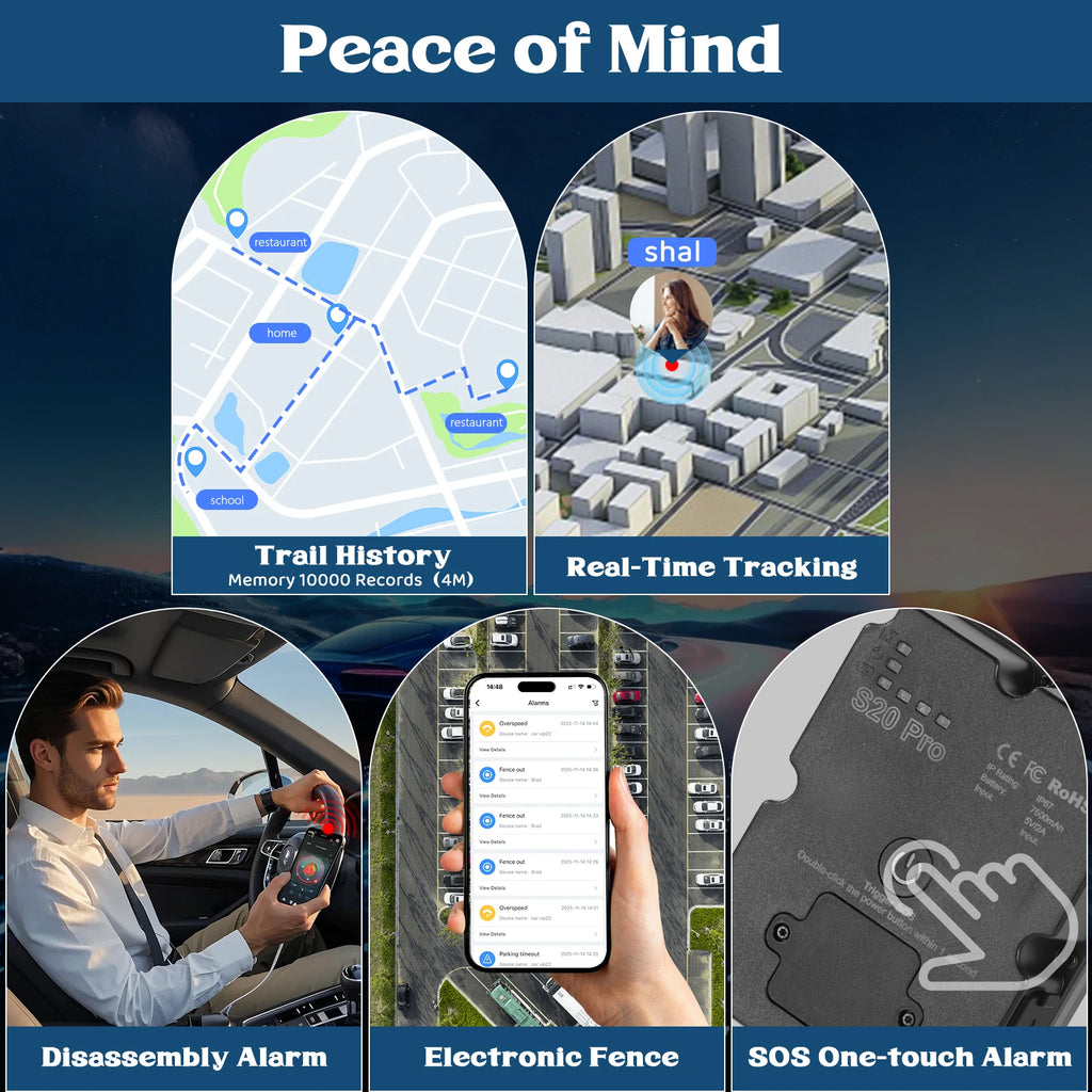 4G LTE GPS Tracker for Vehicle | Real-Time Magnetic Car Locator with 60-Day Battery close-up view