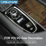 Center Console Car Armrest Gear Stall Brake Hand Frame Decoration Cover Trim Chrome NEW For Volvo XC90 XC60 S90 V90 V60 S60