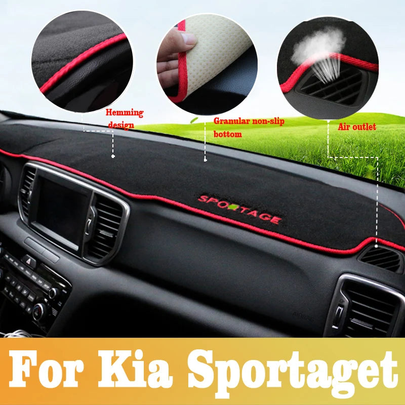 For Kia Sportage 2016~2020 Car Center Console Dashboard Cover Trim Kit Sunshade Anti-UV Carpet Non-slip Mat Interior Accessories