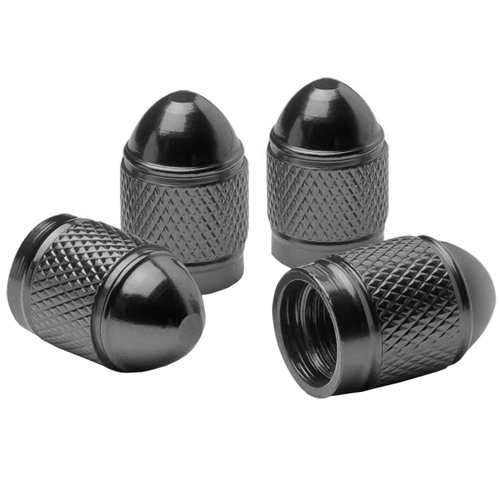 AUTCOAT Universal Aluminum Tire Valve Stem Caps for Car Truck Bike | 4 Pack Dust Cove alternate view