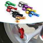 DSYCAR 2Pcs 90 Degree CNC Motorcycle Tire Valve Stems | Universal Leak-Proof Aluminum close-up view