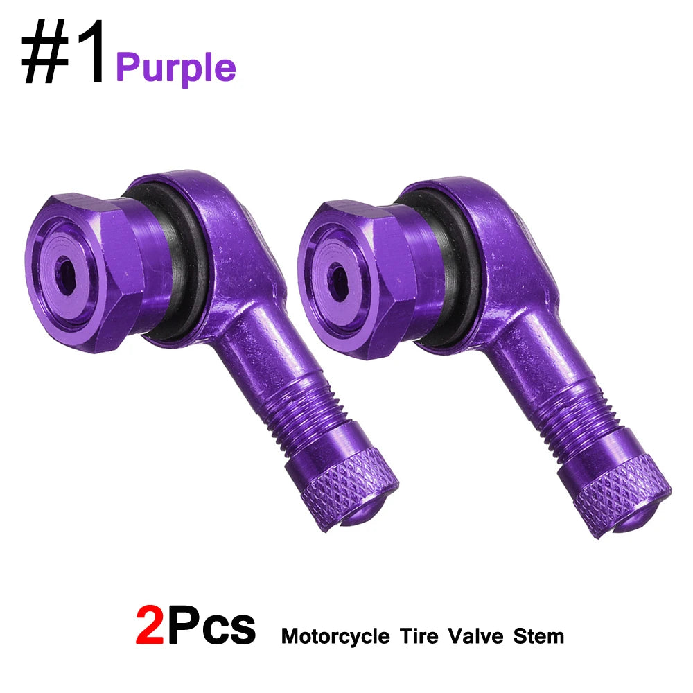 DSYCAR 2Pcs 90 Degree CNC Motorcycle Tire Valve Stems | Universal Leak-Proof Aluminum alternate view