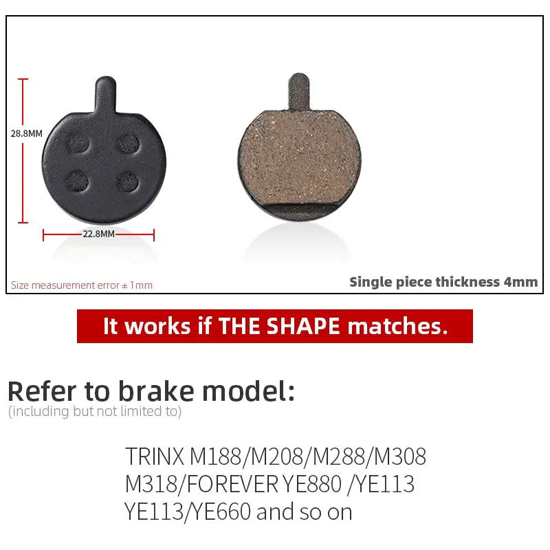 1 Pair of Resin Brake Pads For Some Line Disc Brakes JAK-5, B777… TRINX,Forever and so on