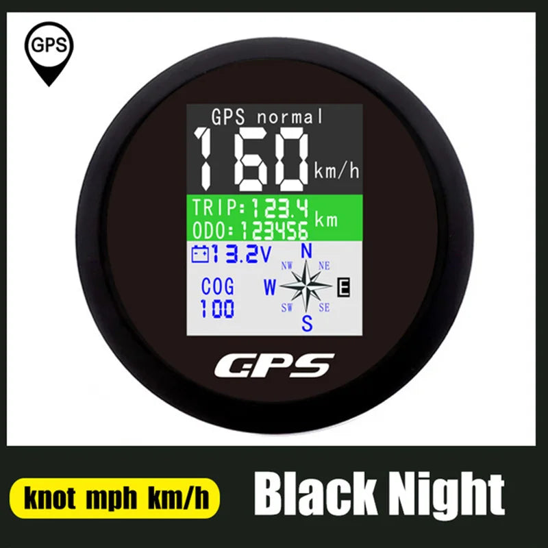 85mm GPS Speedometer Odometer | TFT Screen Marine Gauge with Voltmeter detail view