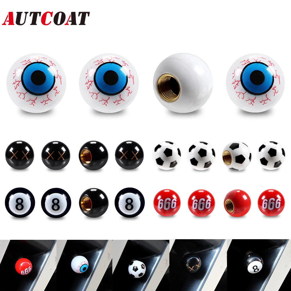 AUTCOAT 4/8Pcs Universal Car Tire Valve Caps | Dust Proof Stem Covers for Cars, Trucks, and SUVs