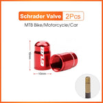 2pcs GUB Aluminum CNC Bicycle Tire Valve Cap MTB Road Bike Tube Tyre Gas Nozzle Cover fo detail view