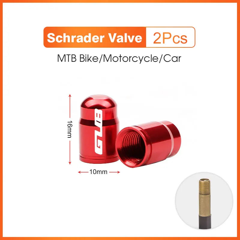 2pcs GUB Aluminum CNC Bicycle Tire Valve Cap MTB Road Bike Tube Tyre Gas Nozzle Cover fo detail view