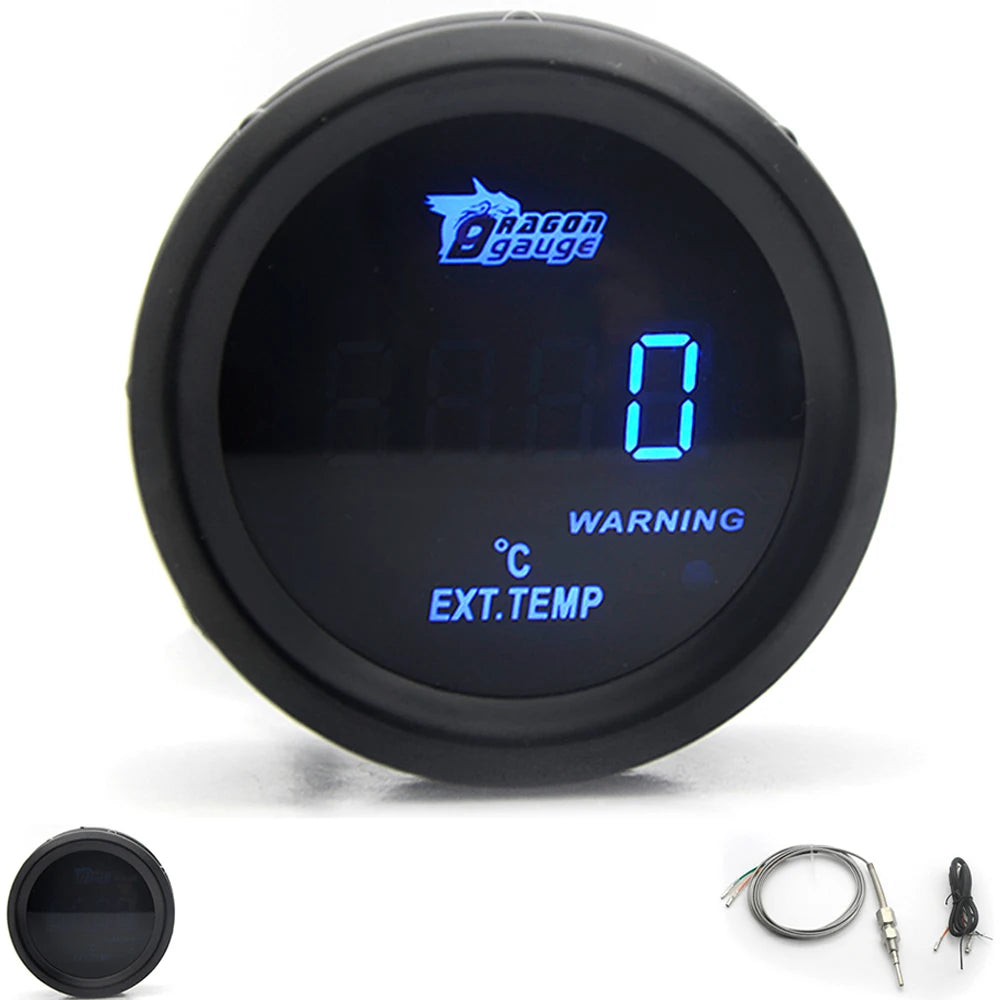 52mm Car Digital Gauge Set | Turbo Boost Water Temp Oil Pressure Voltmeter EGT Tachomete detail view