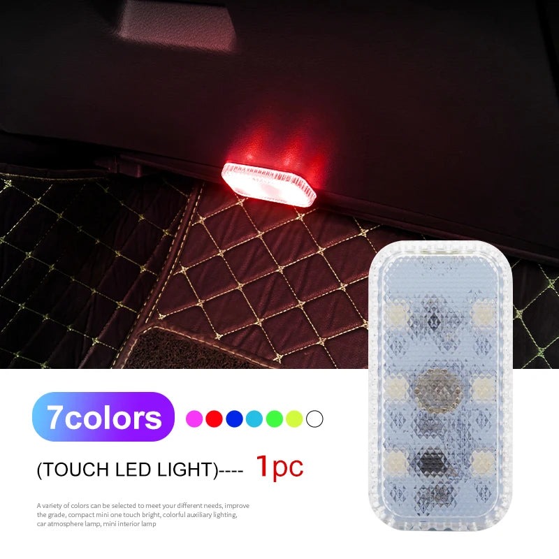 LED Touch Light Mini Wireless Car Interior Lighting Auto Roof Ceiling Reading Lamp for D detail view